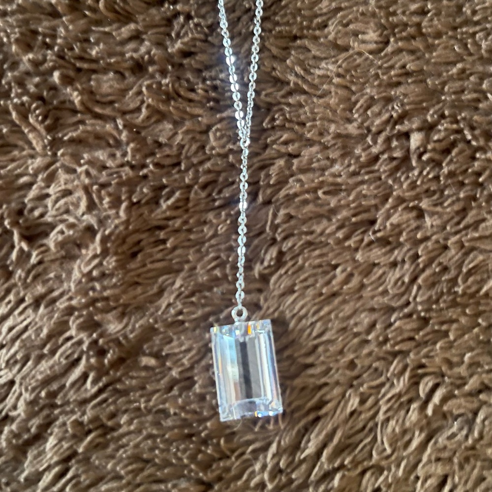 Nordstrom Silver Necklace with Clear Pendant